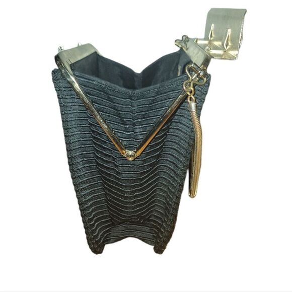 Vintage 1960s Faye Mell Design Fleurette, Inc Black Eveing Bag Cluch - Picture 7 of 16